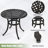 Mesa Auxiliar de Patio de 24 Pulgadas con Almohadillas Ajustables para Borde de Piscina, Patio Trasero, Balcón-Marrón Rústico