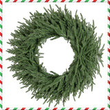 24 Inch Pre-lit Christmas Wreath with 108 Branch Tips and 35 Warm White LED Lights for Wall Window