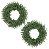 24 Inch Pre-lit Christmas Wreath with 108 Branch Tips and 35 Warm White LED Lights for Wall Window