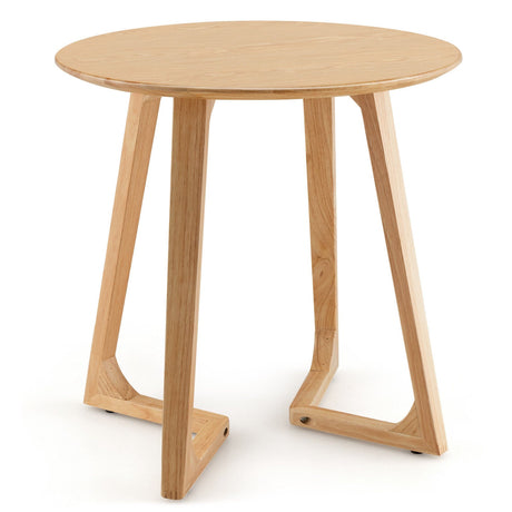 Mesa auxiliar redonda de 24 pulgadas con patas ajustables, color natural