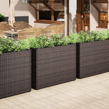 24 Inch Tall Raised Garden Bed All-Weather PE Rattan Wicker Flowerpot with Liner