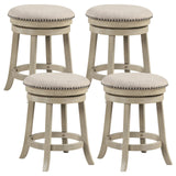 24/26 Inches Swivel Bar Stools Set of 2 wth Wooden Frame