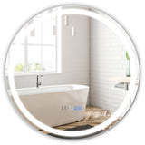 Espejo de Baño Antiempañamiento de 24 Pulgadas con Luces LED de 3 Colores y Pantalla de Temperatura