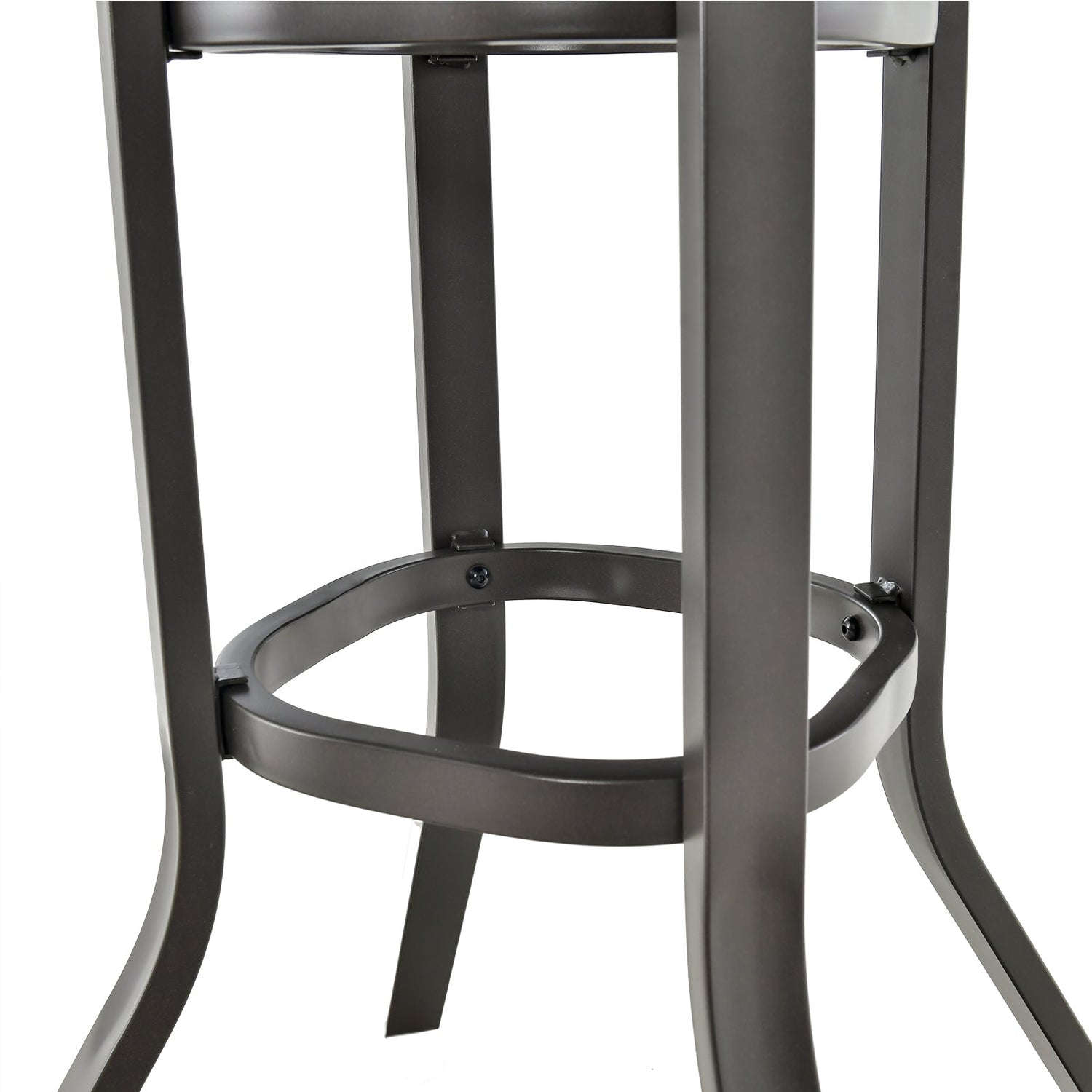 Mesa de bar de altura para patio de 24 pulgadas con tablero de aluminio y almohadillas ajustables para los pies