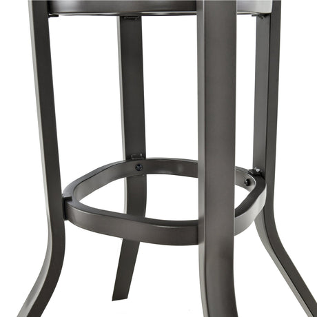 Mesa de bar de altura para patio de 24 pulgadas con tablero de aluminio y almohadillas ajustables para los pies