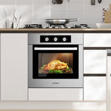Horno de pared simple de 24 pulgadas y 2.47 pies cúbicos con 5 modos de cocción - Plata