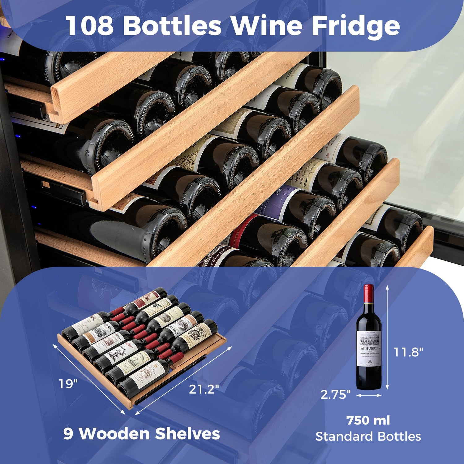 Refrigerador de vino y bebidas de 24 pulgadas con control de temperatura independiente - Plateado
