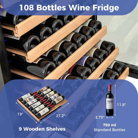 Refrigerador de vino y bebidas de 24 pulgadas con control de temperatura independiente - Plateado