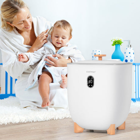 Calentador de toallas tipo cubo de 25 litros con 2 ajustes de temperatura y apagado automático - Blanco