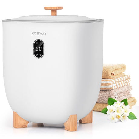 Calentador de toallas tipo cubo de 25 litros con 2 ajustes de temperatura y apagado automático - Blanco