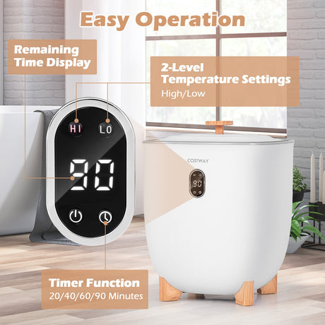Calentador de toallas tipo cubo de 25 litros con 2 ajustes de temperatura y apagado automático - Blanco