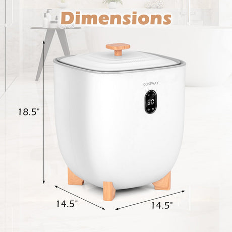 Calentador de toallas tipo cubo de 25 litros con 2 ajustes de temperatura y apagado automático - Blanco