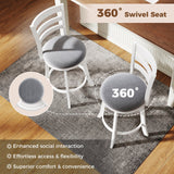 Taburetes de barra giratorios de 25"/30.5" (juego de 2) Sillas giratorias de 360° para barra/mostrador con asiento tapizado