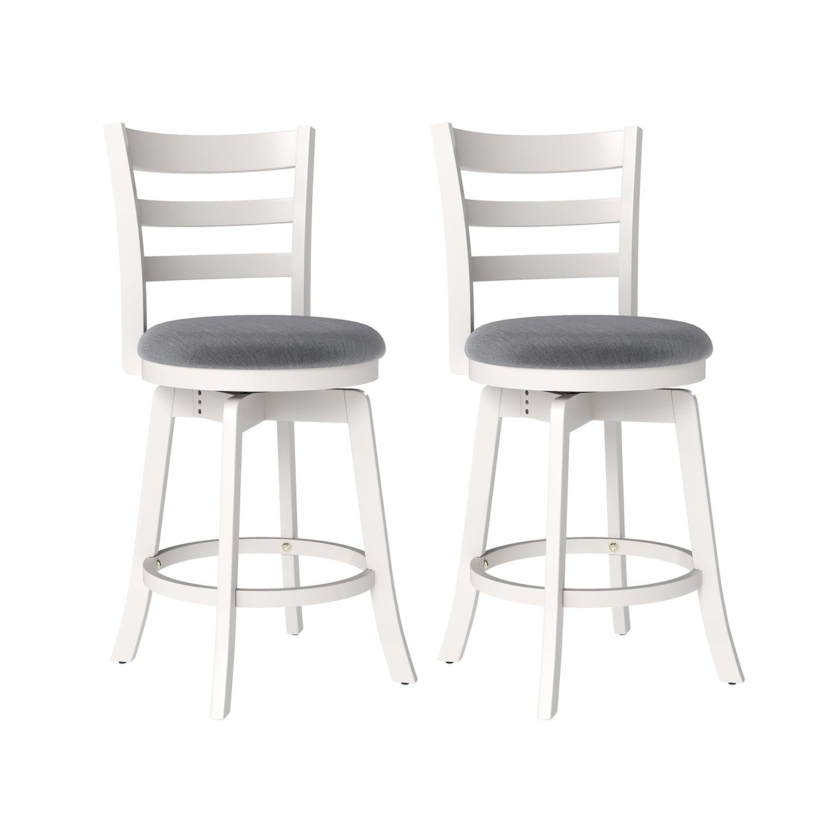 Taburetes de barra giratorios de 25"/30.5" (juego de 2) Sillas giratorias de 360° para barra/mostrador con asiento tapizado