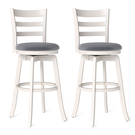 Taburetes de barra giratorios de 25"/30.5" (juego de 2) Sillas giratorias de 360° para barra/mostrador con asiento tapizado