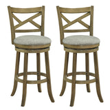 25/30 Inch Swivel Bar Stools Set of 2 with Backrests and Wood Frame