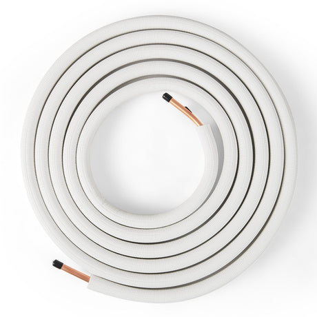 Juego de tuberías para minisplit de 25 pies con tubos de cobre de 1/4 y 1/2 pulgada de diámetro exterior