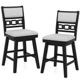 25 Inch Bar Stools Set of 2 with Upholstered Backrest and 360¬∞ Rotation Seat-Black