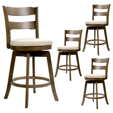 Taburetes de barra giratorios de 25 pulgadas con respaldo y asiento tapizado