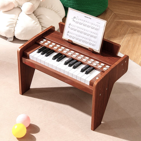Teclado de piano para niños de 25 teclas con velocidad y volumen ajustables