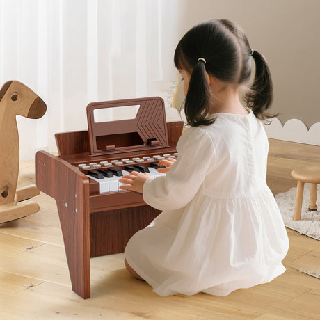 Teclado de piano para niños de 25 teclas con velocidad y volumen ajustables
