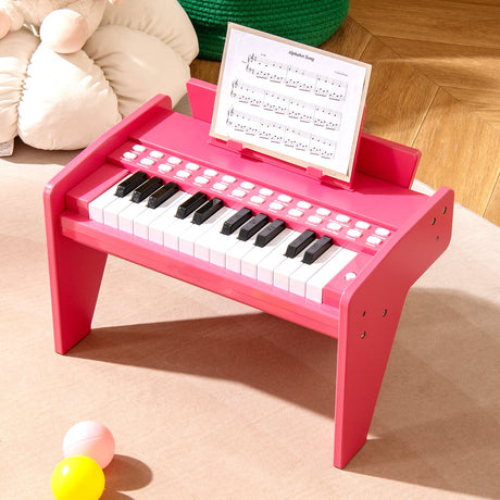 Teclado de piano para niños de 25 teclas con velocidad y volumen ajustables