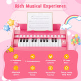Teclado de piano para niños de 25 teclas con velocidad y volumen ajustables