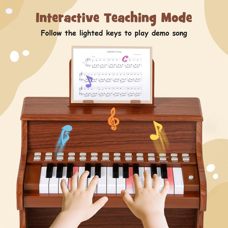 Teclado de piano para niños de 25 teclas con velocidad ajustable y modo de enseñanza