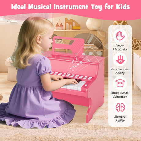 Teclado de piano para niños de 25 teclas con velocidad ajustable y modo de enseñanza