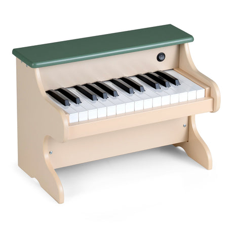 Teclado de piano para niños de 25 teclas, piano digital de madera de juguete con atril extraíble - Verde