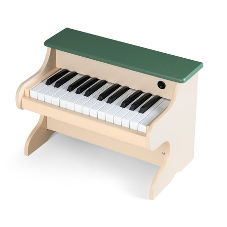 Teclado de piano para niños de 25 teclas, piano digital de madera de juguete con atril extraíble - Verde