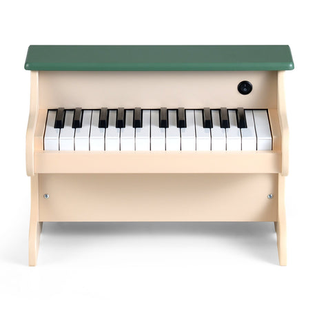 Teclado de piano para niños de 25 teclas, piano digital de madera de juguete con atril extraíble - Verde
