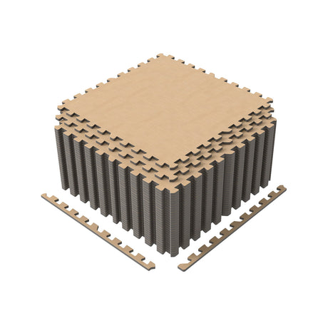 Paquete de 25-9.29 m² (100 pies cuadrados). Baldosas de espuma entrelazadas para suelo con bordes