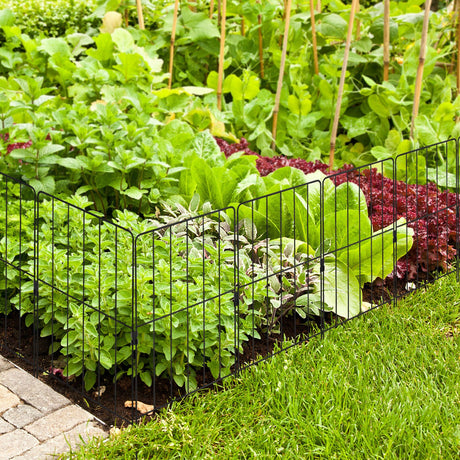 Juego de 25 vallas decorativas inoxidables para jardín, para perro, parterre