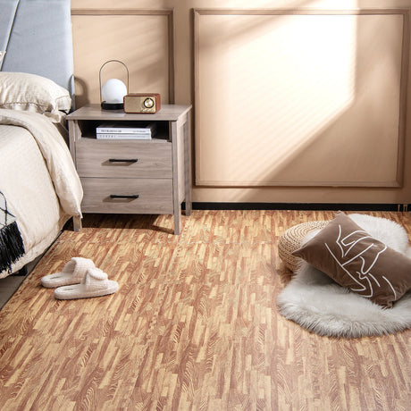25 losetas de espuma con diseño de madera y bordes - Natural
