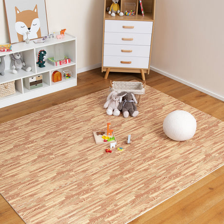 25 losetas de espuma con diseño de madera y bordes - Natural