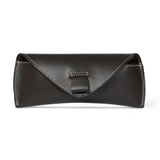Estuche de cuero marrón para gafas de sol