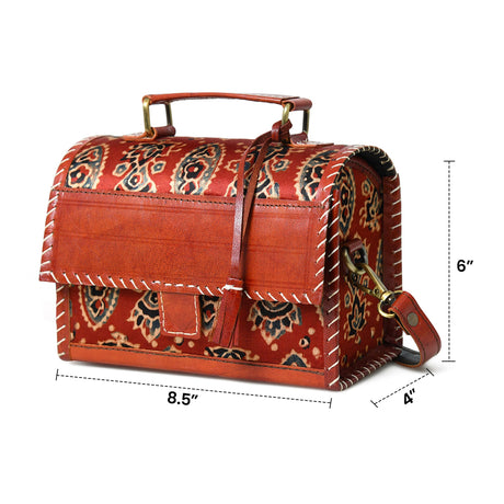 Bolso bandolera "Marrón místico Ajrakh"