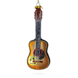 Rocking' Glittered Guitar Glass Christmas Ornament