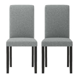 Juego de 2 sillas de comedor modernas de mediados de siglo con patas de madera de caucho - Gris
