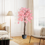 Árbol artificial de flor de cerezo de 5.5 pies de altura con flores rosas/blancas, 1 unidad