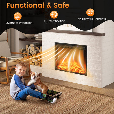 Inserto eléctrico para chimenea de 26 pulgadas