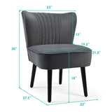 Juego de 2 sillones modernos tapizados con patas de madera maciza