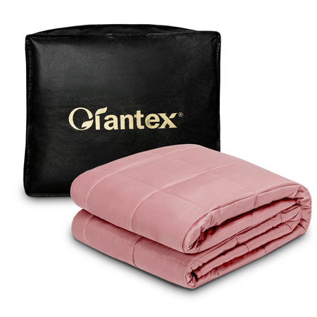 Manta pesada y suave de 20 lb, 60" x 80", transpirable, con tejido de bambú natural - Rosa