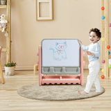 Set de mesa y silla para niños 2 en 1 con caballete y tablero de pintura artística ajustable