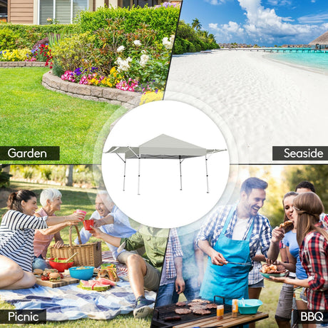 Carpa plegable de 17 x 10 pies con toldo instantáneo ajustable