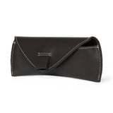 Estuche de cuero marrón para gafas de sol