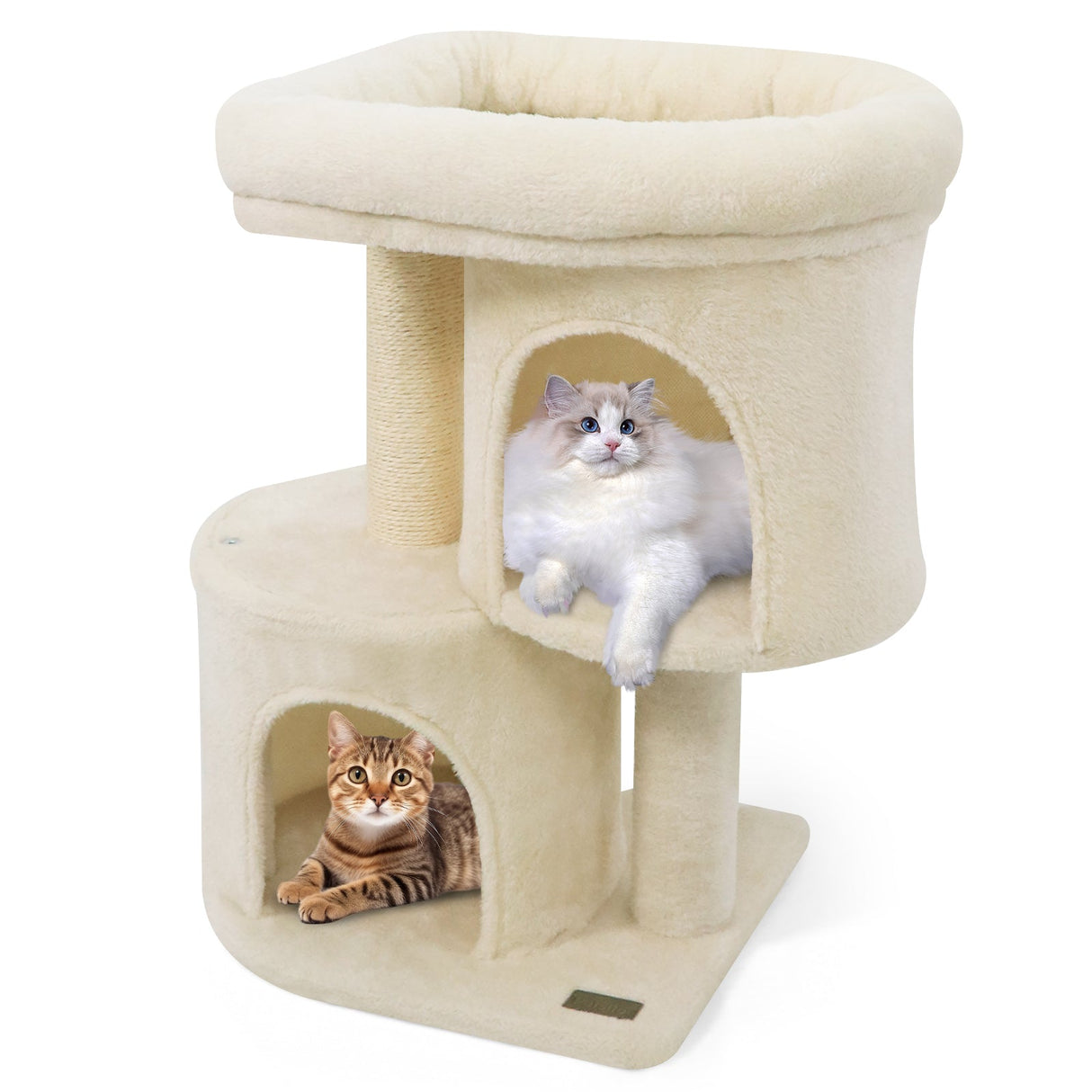 Torre para gatos de 26 pulgadas con percha acolchada grande y doble condominio