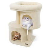 Torre para gatos de 26 pulgadas con percha acolchada grande y doble condominio