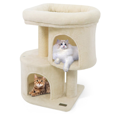 Torre para gatos de 26 pulgadas con percha acolchada grande y doble condominio